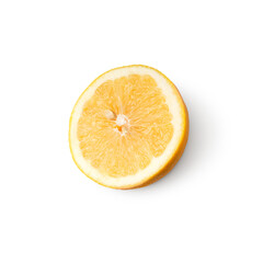 grapefruit slice with shadow isolated on transparent background