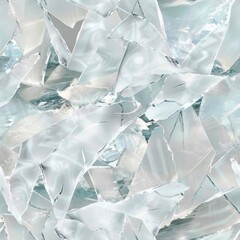 Abstract Shattered Glass Texture in Icy Blue Tones