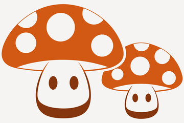 healthy mashrooms Silhouette vector illustration white background