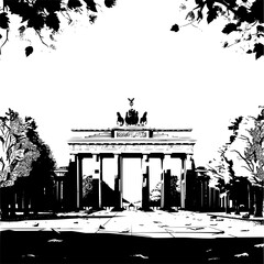 Minimalist Illustration Poster of Ancient Berlin, Timeless Elegance