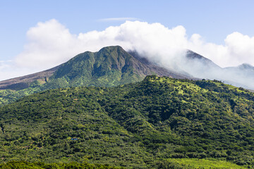 A view of Soufriere Hills Volcano on the island of Montserrat in the Caribbean