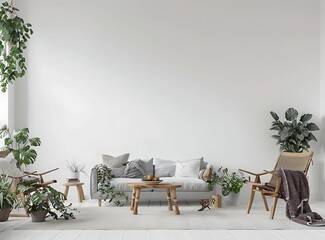 A bright living room with plants