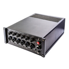 Obraz premium Black speaker against white background