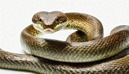 Obraz premium Isolated Boiga snake against a white background.