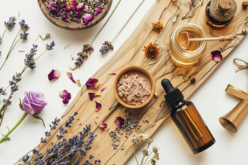 Aromatherapy,organic cosmetic,herbal gathering and drying,herbal apothecary aesthetic,organic alternative medicine,herbalism,incense and mental health,herbal pharmacy,aesthetics organic herbs - obrazy, fototapety, plakaty