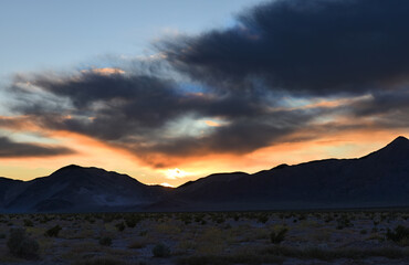 Sunset near Dumont Dunes off Route 127 in the Mojave Desert.