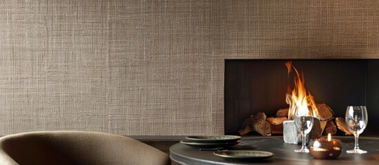 Wall covering material that is fireproof and coated with flame retardant fabric to resist high temperatures.