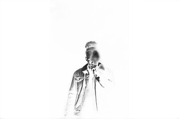 singer rapper microphone white