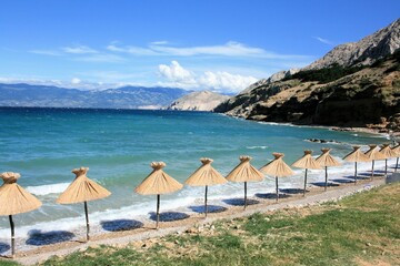 the beach of Baska, island Krk, Croatia