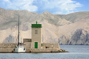 Lighthouse of Baska, island Krk, Croatia