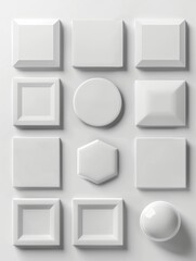 geometric shapes on white background.