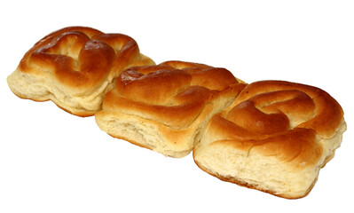 Ruddy rich and delicious bun isolated on white background