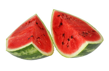 Watermelon, a staple food and natural fruit, is shown on a white background