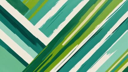 Green abstract background with stripes. Off-White style design Oil painting. Art, Illustration, Grunge.