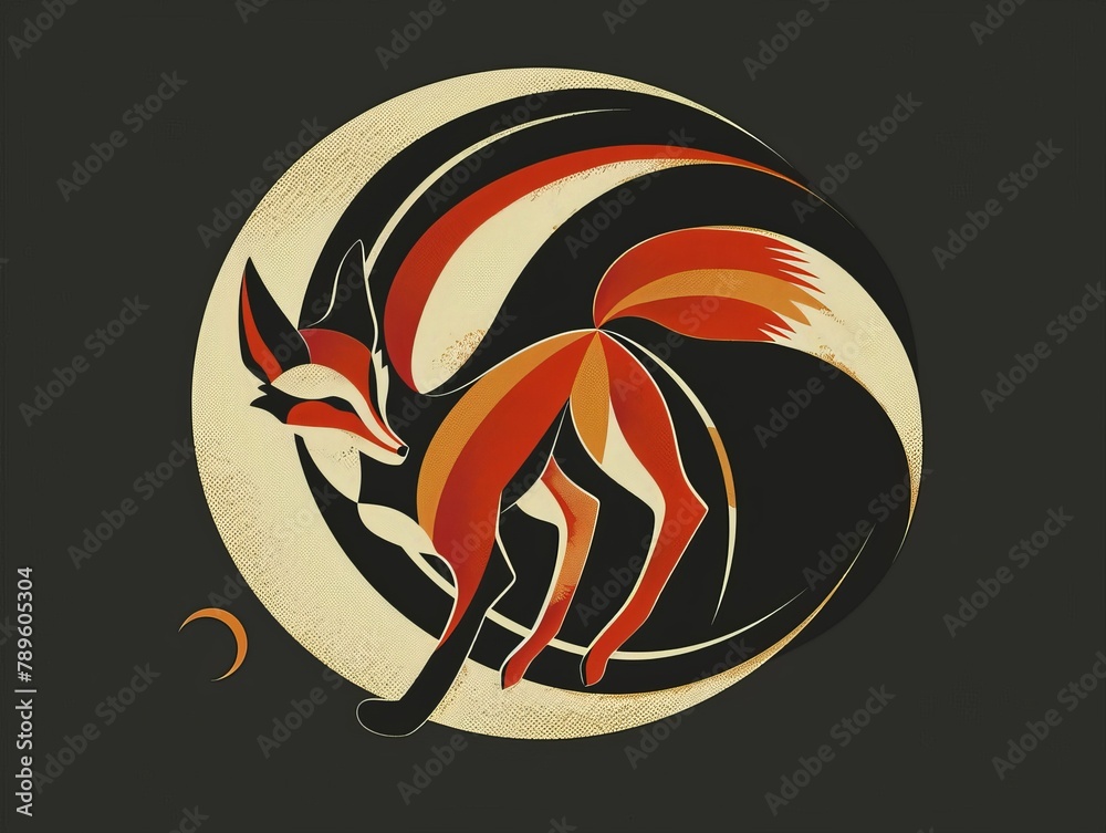 Wall mural Leaping fox logo