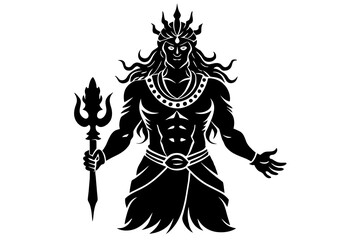 lord shivo lingo silhouette vector style white background 