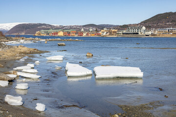 Spring solution in Mosjøen town by the river Vesna,Helgeland - 789605559