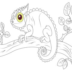 Fototapeta premium Chameleon coloring page for kids