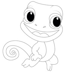 Chameleon coloring page for kids