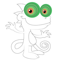 Chameleon coloring page for kids 