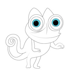 Chameleon coloring page for kids