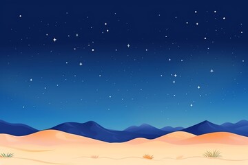 Desert Night, Vast desert under a starry sky, minimal light pollution