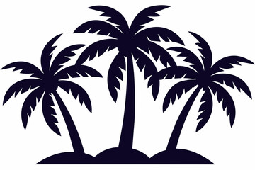 palm trees silhouette vector white background