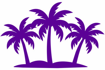 palm trees silhouette vector white background