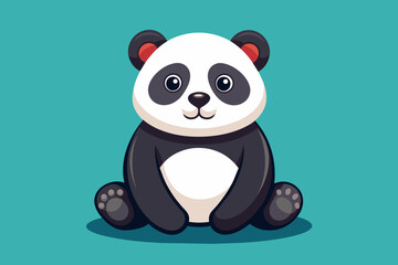 Panda sit Icon Illustrations & Vectors