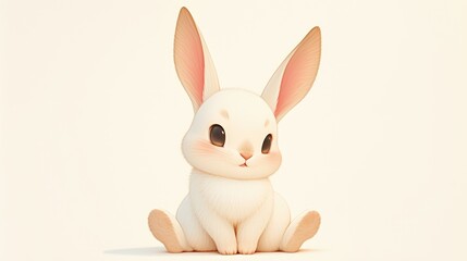 Fototapeta premium A 2d image of a cute bunny toy set against a white background