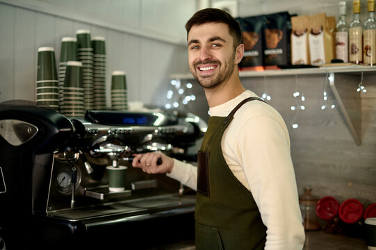 a portrait of barista at work