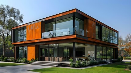 Modern Minimalist Architecture: Sleek Steel & Glass Design. Concept Minimalist Architecture, Steel and Glass Design, Modern Structures, Urban Aesthetics, Contemporary Buildings