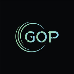 Initial Letter GOP Logo vector icon illustration