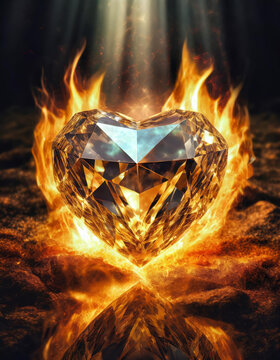 A flaming diamond