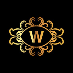 Web Creative Initial letter w logo design with modern business vector template. Creative isolated w monogram logo design with new latter logo golden color

