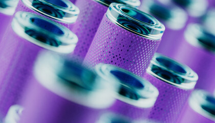 Close-up of Optical fiber cable with lilac metal