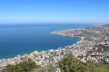 Obraz premium mediterranean sea from jounieh cable car