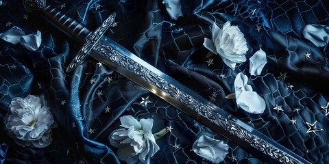 Floral dark fantasy background for social media, banners, and design.