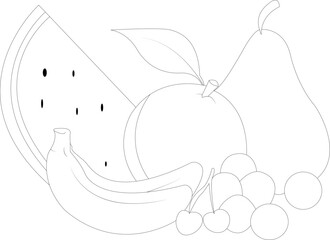Fruit coloring page for kids