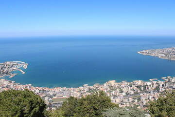 Fototapeta premium mediterranean sea from jounieh cable car