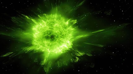 Fototapeta na wymiar Explosive Green Supernova Burst in Deep Space