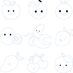 Fruit coloring page for kids