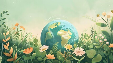 Obraz na płótnie Canvas Earth Day' - a collection of illustrations to support recycling and green energy