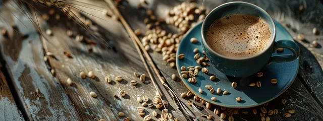 Tuinposter Barley Coffee and Grains, Rustic Beverage Concept © Stefano