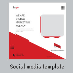 Digital Marketing Social Media Template.Fully Editable Vector.