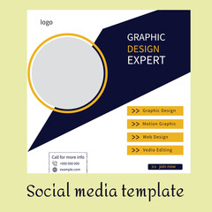 Graphic Expert  Social Media Template.Fully Editable Vector.