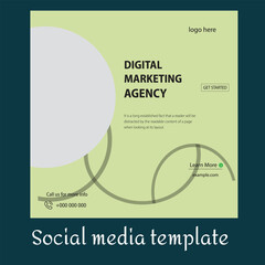 Digital Marketing Social Media Template.Fully Editable Vector.