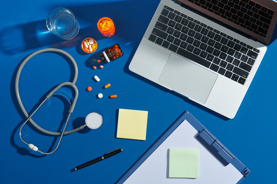 doctor workplace with a stethoscope