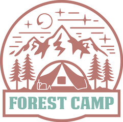 Camping Outdoor Mountain SVG Design