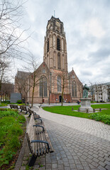 Scenic view of Laurenskerk (Saint Lawrence Church), a medieval protestant church in the center of Rotterdam, The Netherlands
